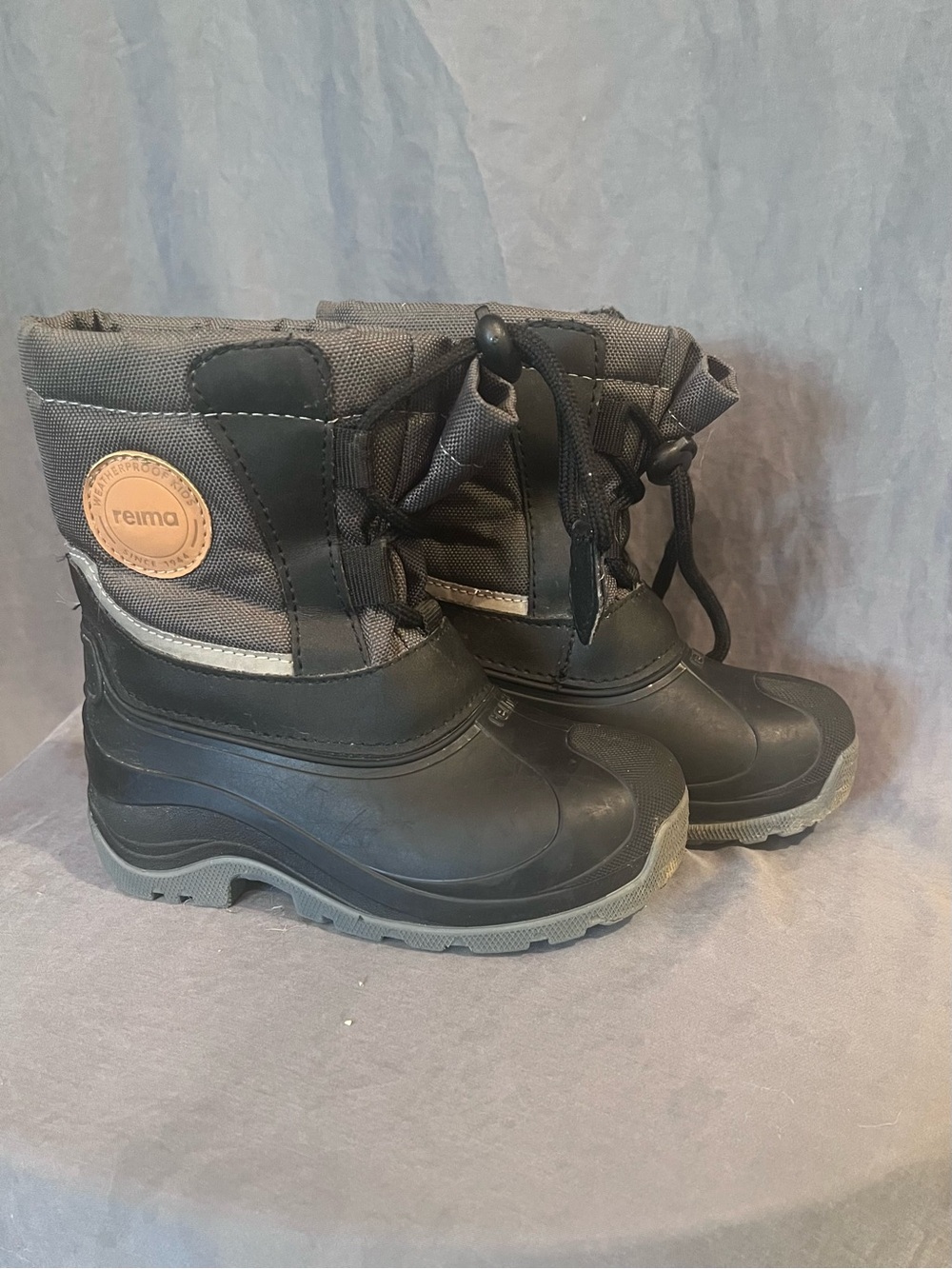 Reima Black Weatherproof Kids Winter Boots